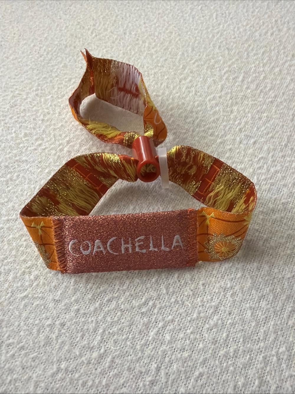 CHXLZN Orange & Gold Festival Fabric Wristband
